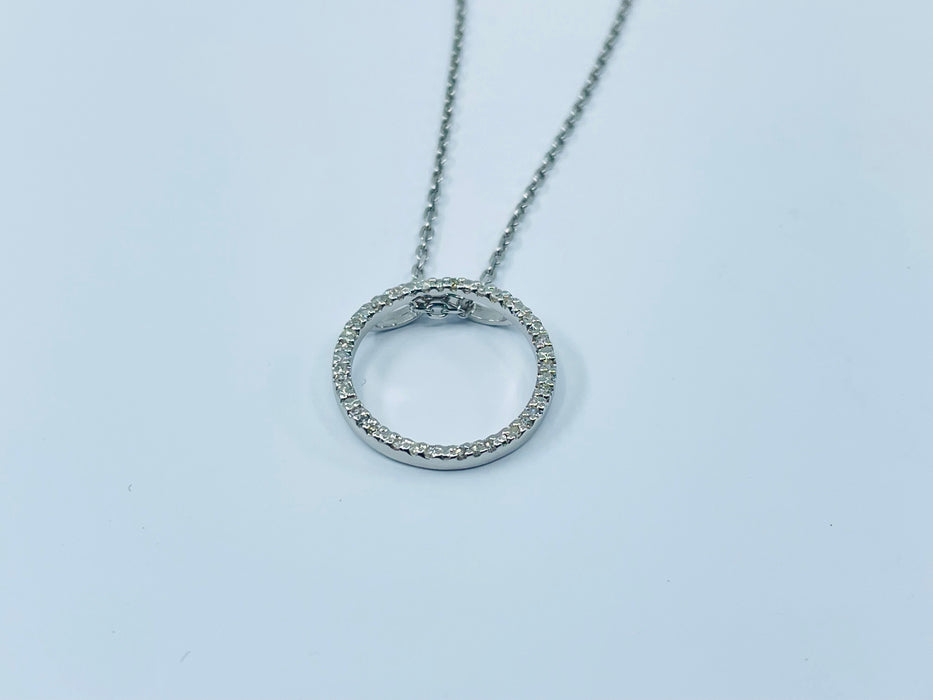 Sterling Silver .11ctw circle Pendant