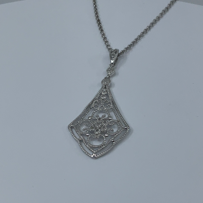 Sterling silver .10ctw diamond pendant