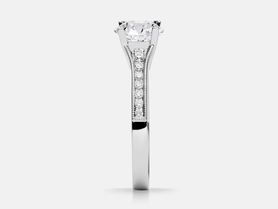 Mounting set with 14 round brilliant diamonds totaling 0.39 carats