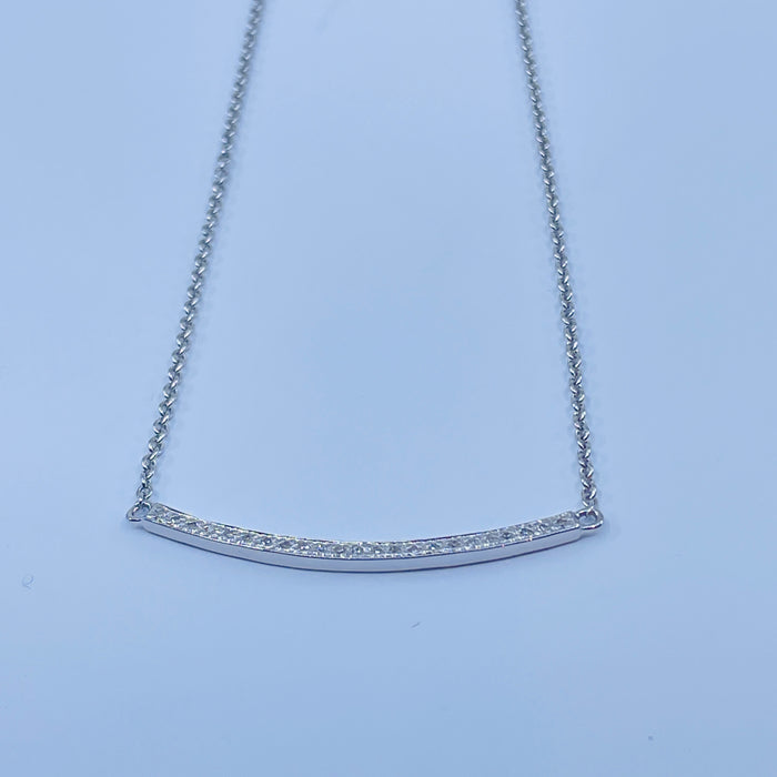 Sterling Silver .09ctw bar Necklace