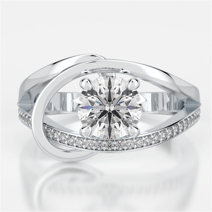 14kt High polish and diamond abstract setting set