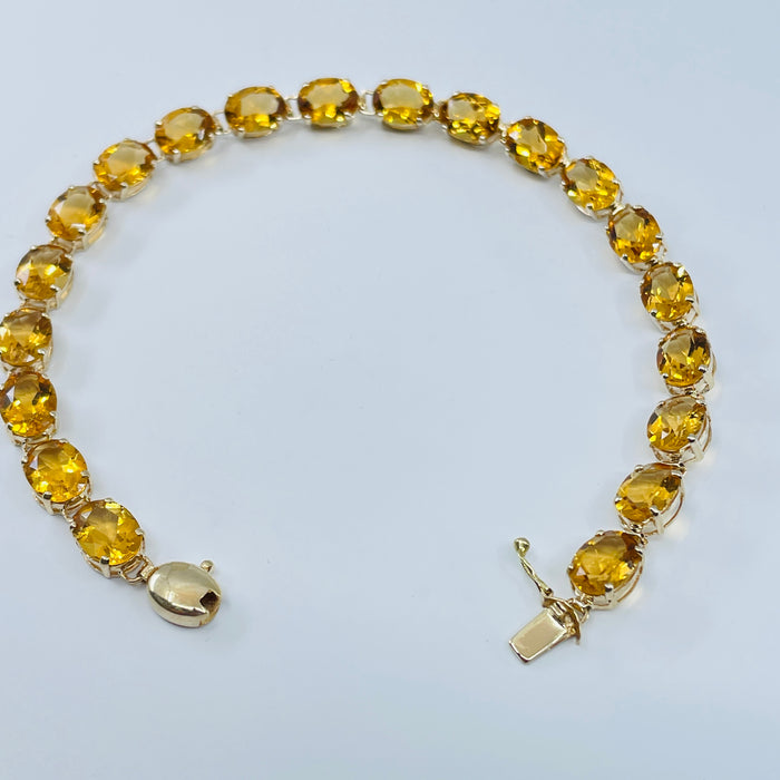 14kt Yellow Gold 8” 20 Oval Citrine (8x4mm) Bracelet