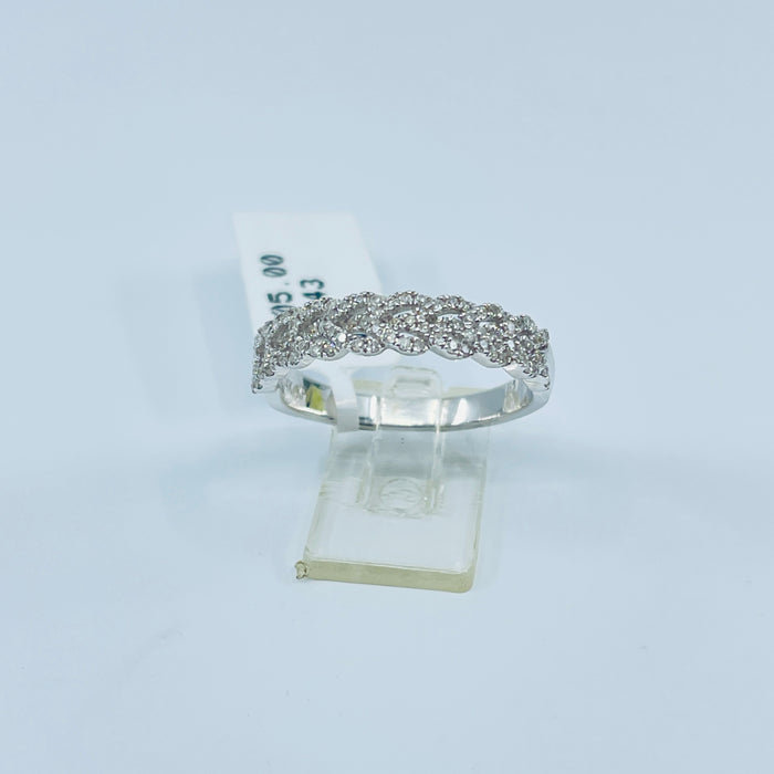 14kt White Gold 100 diamond wishbone style band .33ctw