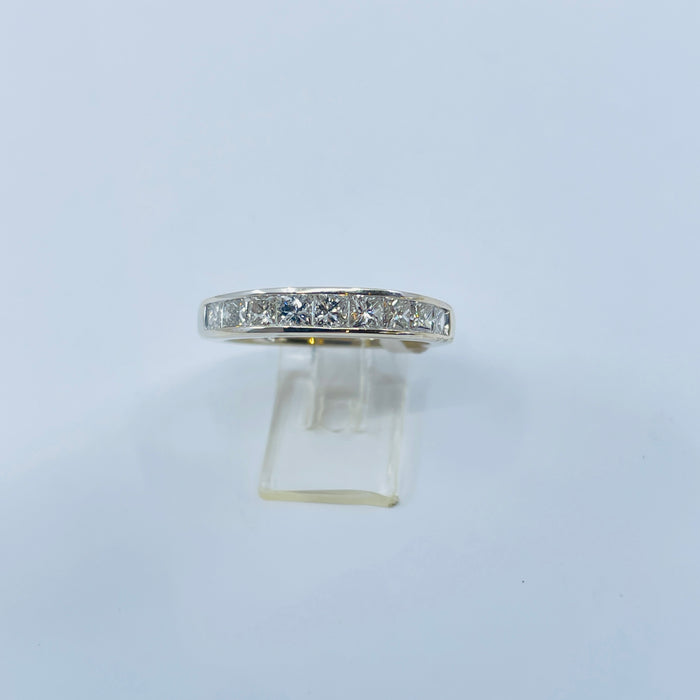 14kt White Gold 9 Princess cut Diamond band