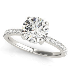 14kt White Gold lab grown diamond 1/3ctw mounting with hidden halo