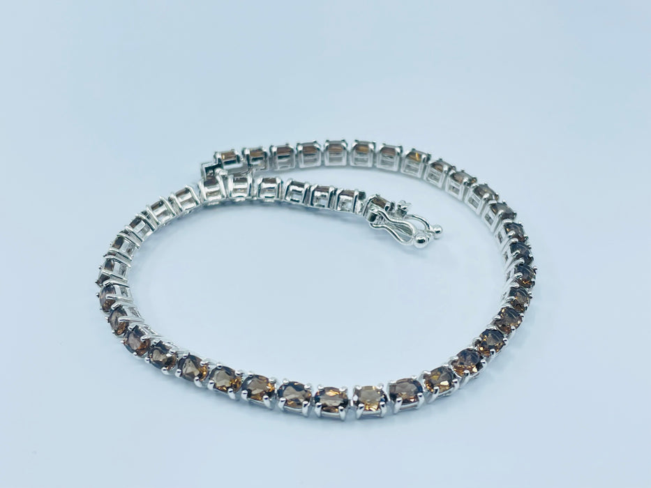 Sterling Silver 7.75ctw Chocolate colored Diamond Bracelet