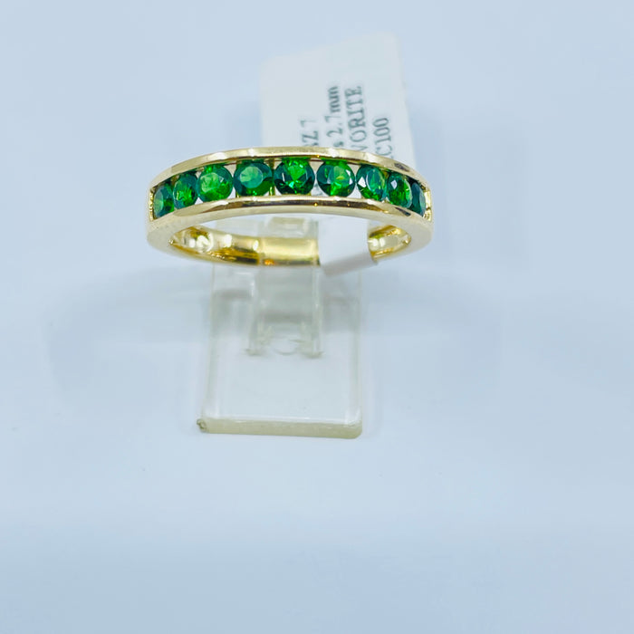 14kt Yellow Gold 2.7mm Tsavorite Channel set Ring