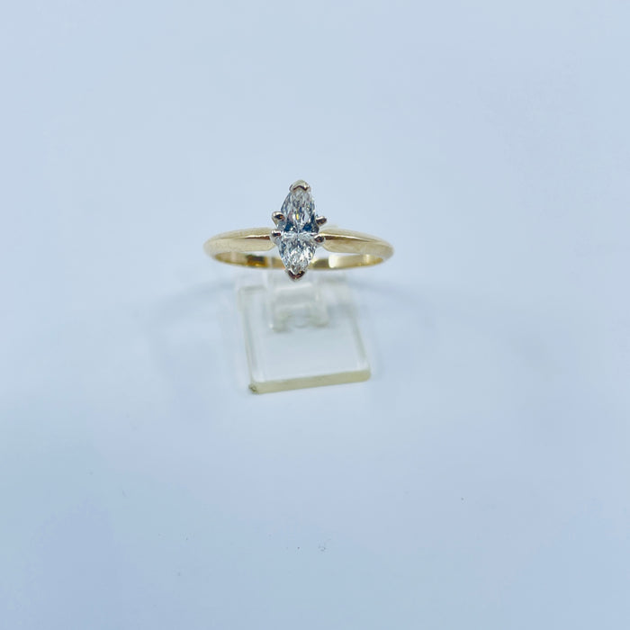 14kt Yellow Gold 3/8ct Marquise Diamond solitaire