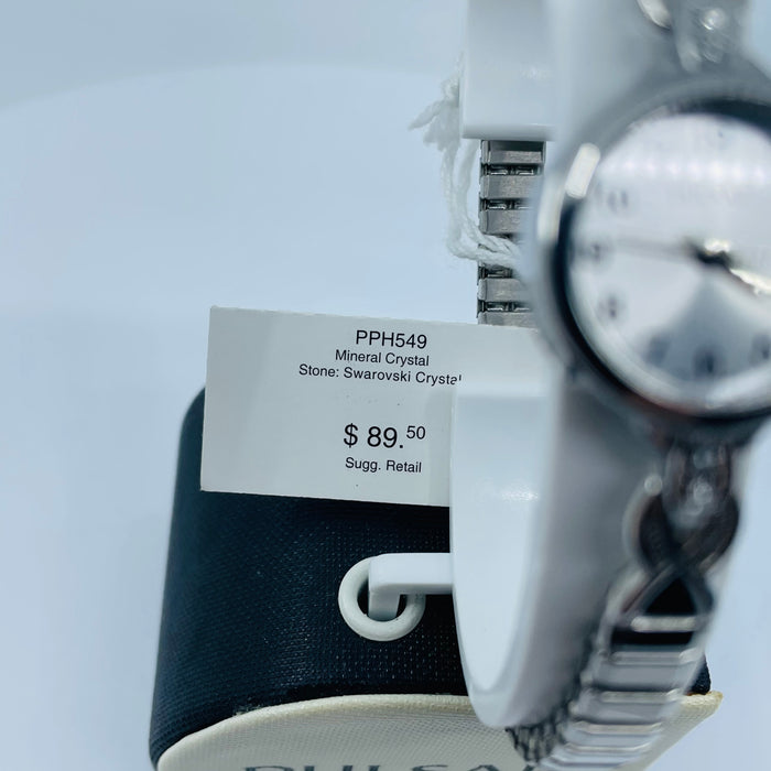 Pulsar Women's PPH549 Expansion Crystal Accented Silver-Tone Stainless Steel Watch