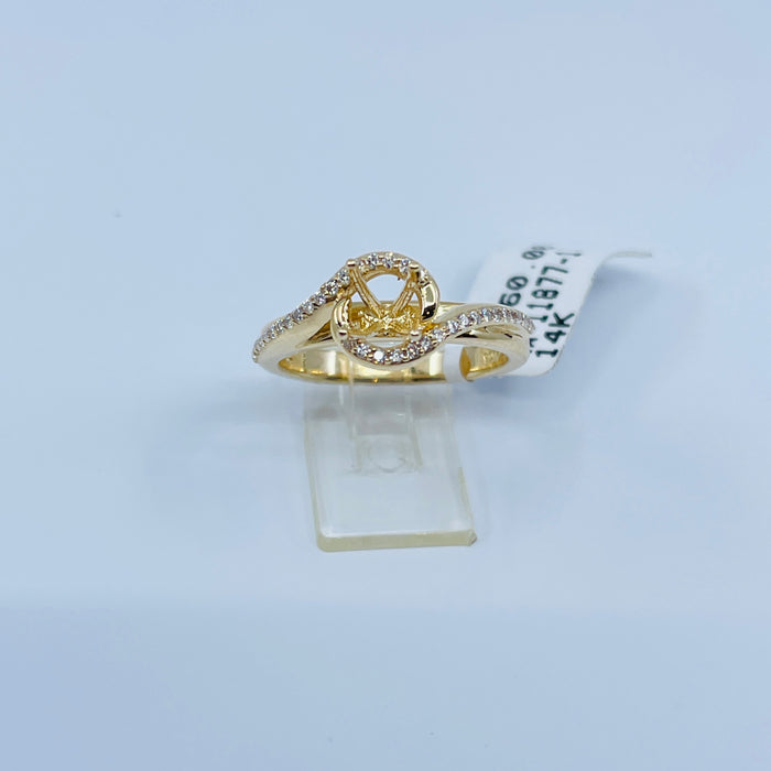 14kt Yellow Gold .20ctw 39 diamond engagement ring