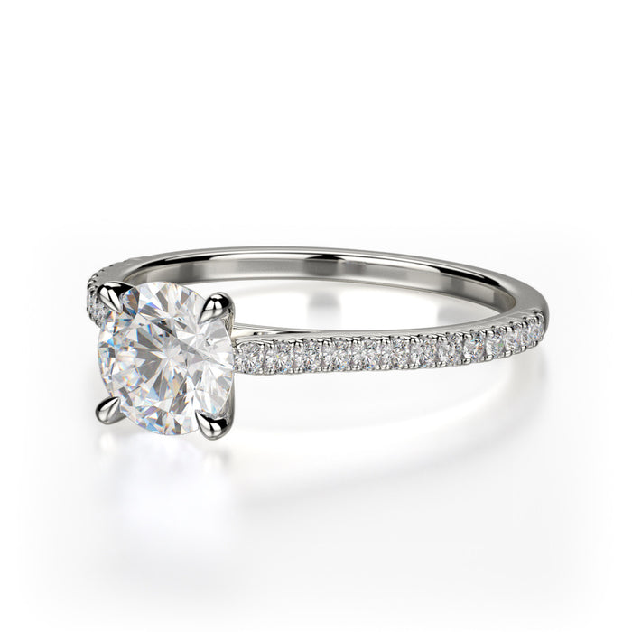 Delicate 24 diamond shank cathedral engagement ring .10ctw Mounting
