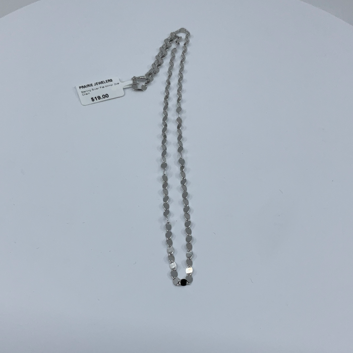 16” Sterling silver flat mirror oval chain
