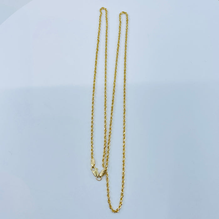 14kt Yellow Gold 24” rope chain