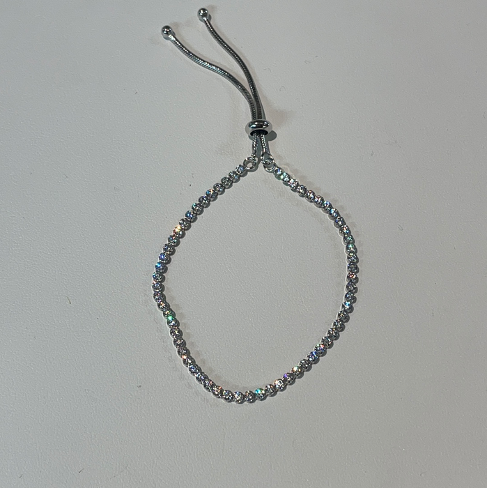 Sterling Silver adjustable CZ Bracelet