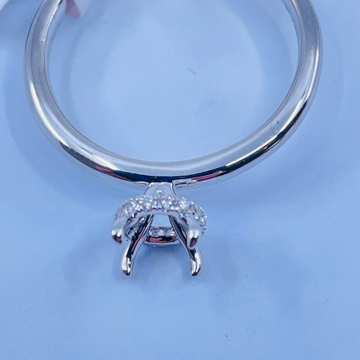 14kt White Gold Hidden Halo Mounting