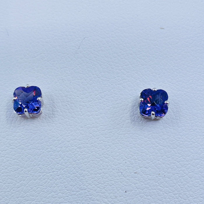 14kt White Gold fancy cut Amethyst Earrings
