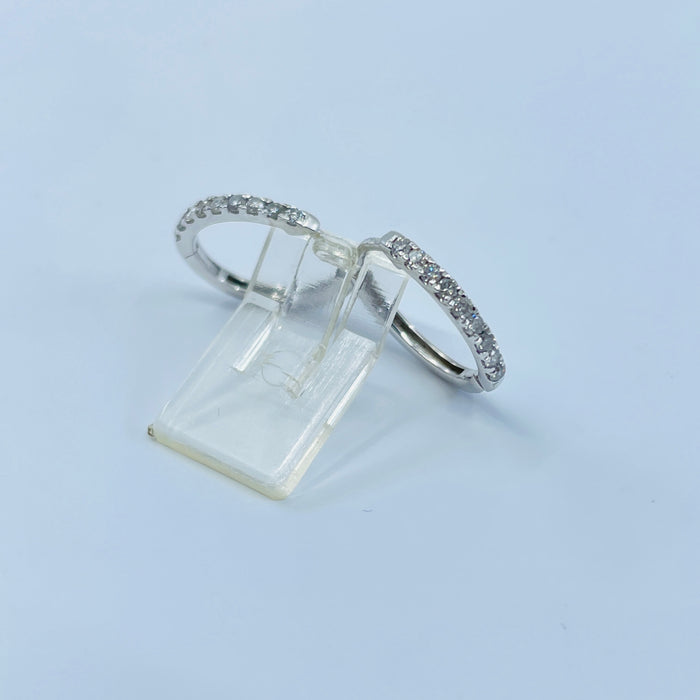 14kt White Gold .21ctw Diamond Hoops