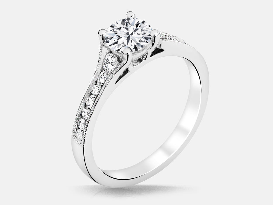 Mounting set with 14 round brilliant diamonds totaling 0.39 carats