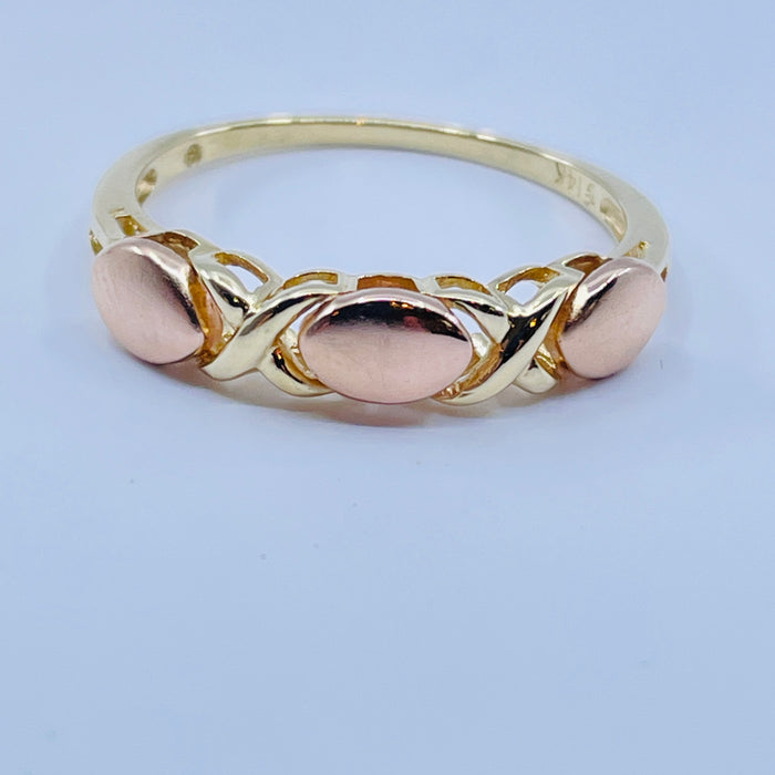 14kt Yellow & Rose Gold OXOXO Ring