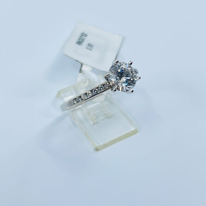 14kt White Gold 1.01ct I I1 in a .12ctw channel mounting