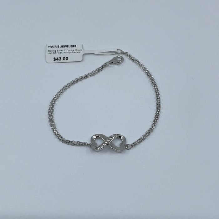 Sterling silver 7” eternity bracelet with CZ