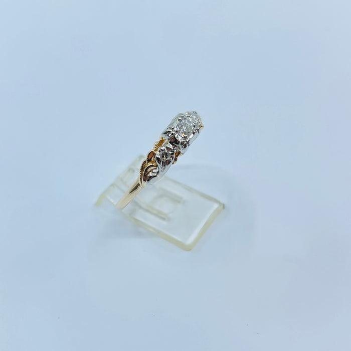14kt Yellow Gold 3 diamond Engagement Ring