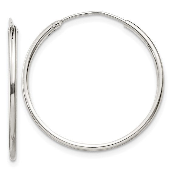 Sterling Silver 25mm x 1.3mm Hoop Earrings